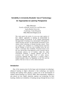 Variability in university students' use of technology: an 'approaches ...